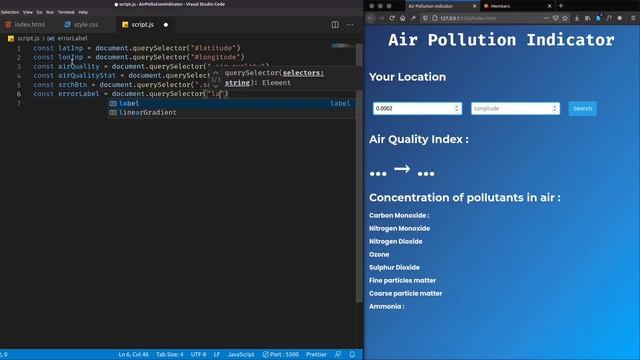 Build Air Quality Indicator in HTML, CSS, JavaScript - Using API смотреть онлайн