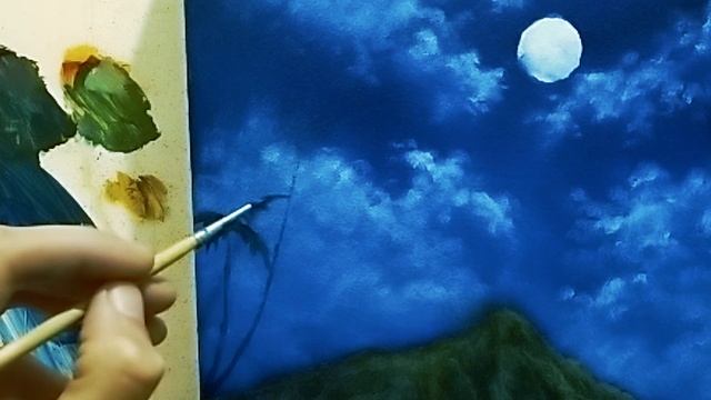 Самая простая техника рисованияКак рисовать полнолуние простая техника| как рисовать ночь на пляже смотреть онлайн