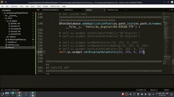 Tutorial Python creating a digital-analog gauge meter | PyQt | Modern Flat Style Interface Design