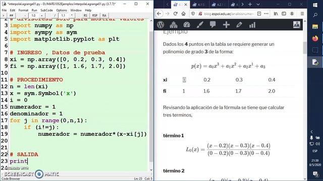 Interpolación polinómica de Lagrange con Python смотреть онлайн