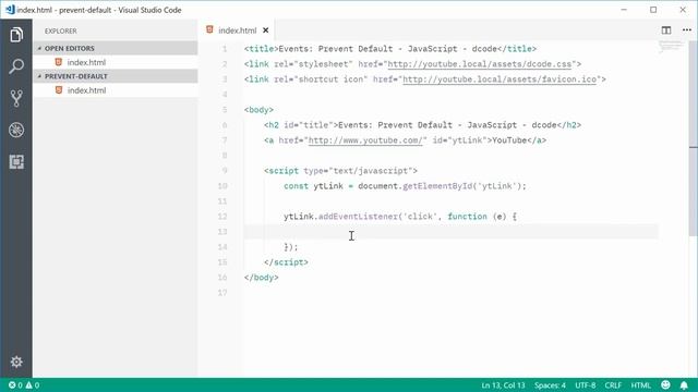 Prevent Default Explained in JavaScript | e.preventDefault() - Tutorial For Beginners смотреть онлайн