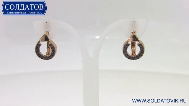 Эксцентричные серьги с чёрными фианитами C2109 3 11 смотреть онлайн