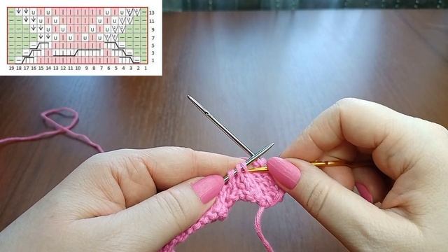 Ажурные ромбы спицами из перекрещенных петель + схема. Knitting pattern " An openwork rhombuses". смотреть онлайн