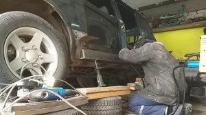 Переварка порогов нивы 5д профильной трубой 100х100 мм