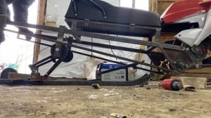 Работа задней подвески самодельного снегохода 20 л.с.