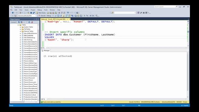 MSSQL - creating tables смотреть онлайн
