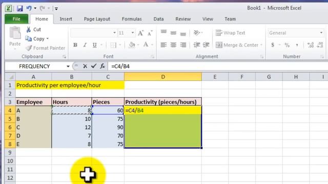 Excel 2007 Tutorial - Calculation productivity per employee/hour смотреть онлайн