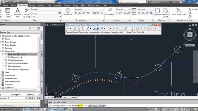 Use of Alignment Creation tools in Civil 3D смотреть онлайн