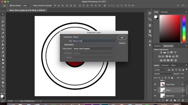 Music Disk Graphic Creation Using Adobe Photoshop CC 2017 смотреть онлайн