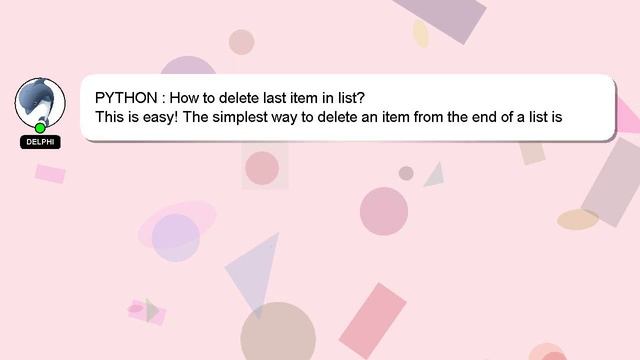 PYTHON : How to delete last item in list? смотреть онлайн