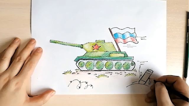 Как нарисовать танк | Рисунки карандашами. смотреть онлайн