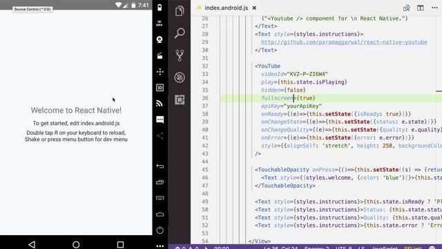 React Native: Play youtube video with react-native-youtube. Part 1: Android смотреть онлайн