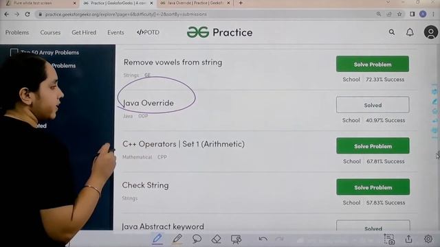 Java Override | School Practice Problem | GeeksforGeeks School смотреть онлайн