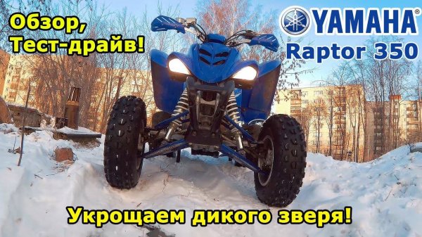 Yamaha Raptor 350, обзор и тест-драйв квадроцикла. Укрощаем дикого зверя! Скийоринг.
