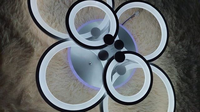 6 Колец с подсветкой серебро Люстра потолочная светодиодная LED