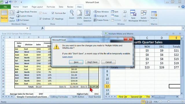 Microsoft Excel 2010 Tutorial: Creating and Opening a Workspace | K Alliance смотреть онлайн