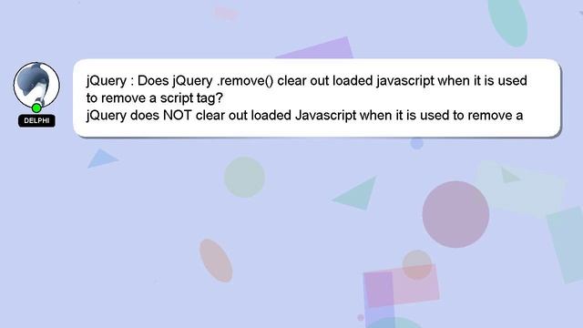 jQuery : Does jQuery .remove() clear out loaded javascript when it is used to remove a script tag? смотреть онлайн