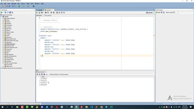 Строковая функция RPAD() в Oracle смотреть онлайн