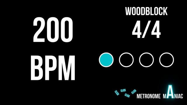 Metronome 200 BPM 4/4 - Woodblock смотреть онлайн