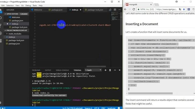 Video 4: Nodejs Connect mongodb cloud смотреть онлайн