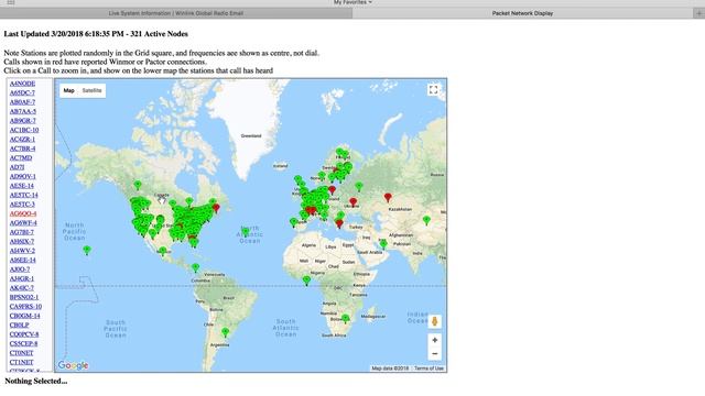 Winlink BPQ32 Node Map смотреть онлайн