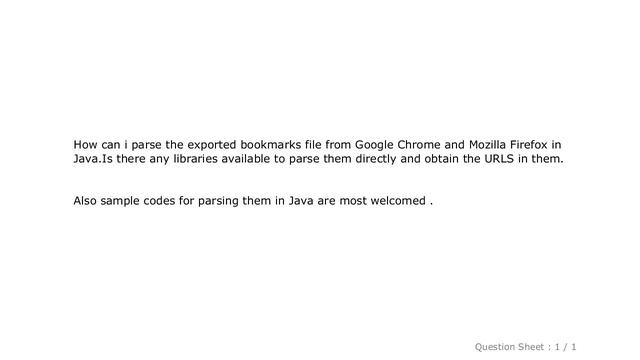 HTML : Parser for Exported Bookmarks HTML file of Google Chrome and Mozilla in Java смотреть онлайн