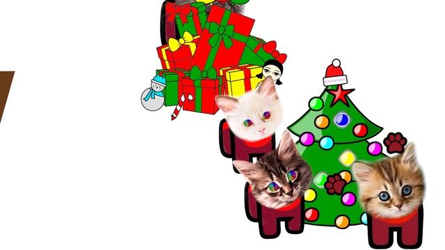 Christmas songs vs Skeletons dance. Pushcats cat cartoon Animation смотреть онлайн