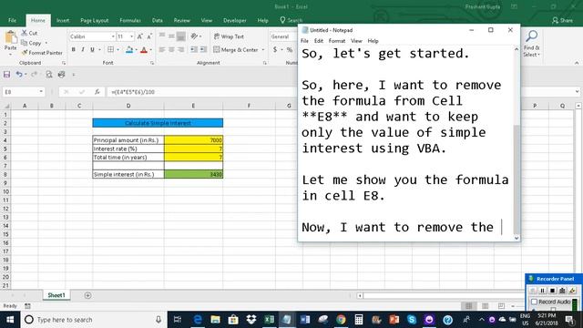 Excel: Delete the formula and keep only the value using VBA смотреть онлайн
