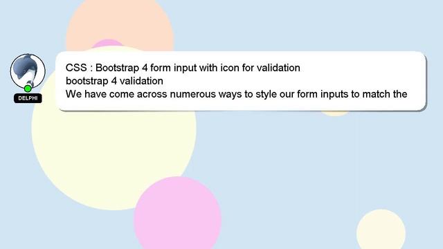 CSS : Bootstrap 4 form input with icon for validation смотреть онлайн