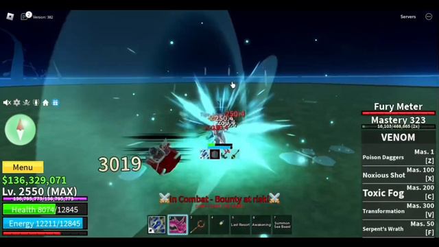VENOM GOD HUMAN COMBO Bounty Hunting/PvP BloxFruits смотреть онлайн