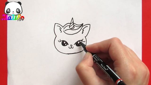 Как нарисовать КОТИКА ЕДИНОРОГА просто | Рисуем простые рисунки | Як намалювати котика єдинорога смотреть онлайн
