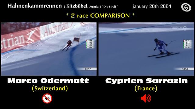 SKI DOWNHILL RACE *COMPARISON* On The Kitzbühel Streif 2024: Cyprien Sarrazin Vs Marco Odermatt !!!