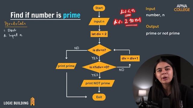 Find if a Number is Prime or not || With flowchart || ALPHA BATCH || APNA COLLEGE смотреть онлайн