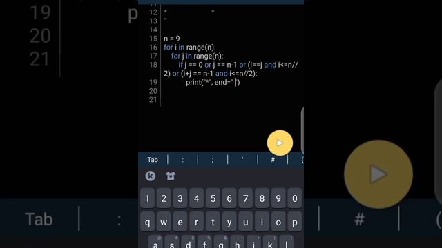 "M" alphabet by stars | Python code to print "M" shape by stars | #coding #python #starpattern смотреть онлайн