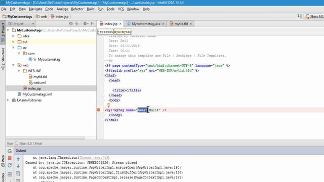 Java J2EE Tutorials Custom Tags with attributes in JSP смотреть онлайн
