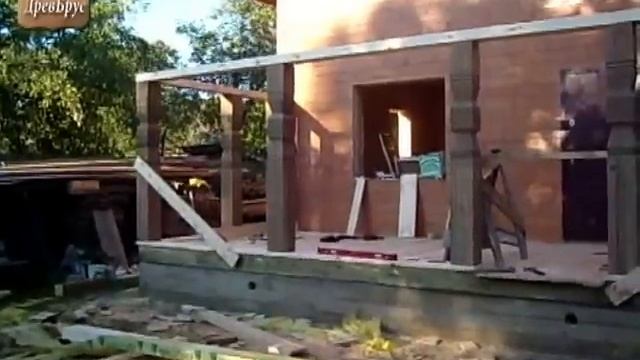 Пристройка терассы к дому из бруса. смотреть онлайн