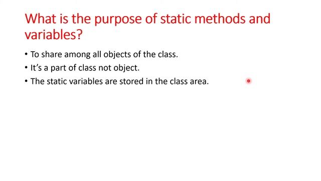 What is the purpose of static methods and variables? смотреть онлайн