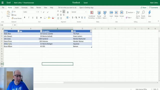 Excel Online (Business) Actions: Update A Row смотреть онлайн