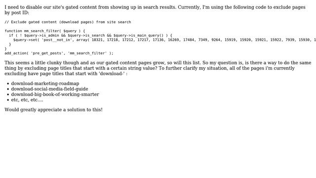 Wordpress: How to exclude pages from WP search based on page title? смотреть онлайн
