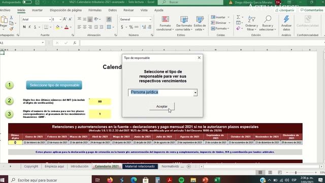 Calendario tributario 2021 automatizado en Excel смотреть онлайн