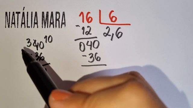 16 Dividido Por 6 | Como Dividir 16 Por 6 | 16/6 | 16:6 | 16÷6 | DIVISÃO INEXATA E DÍZIMA PERIÓDICA