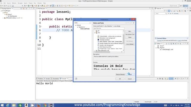 Creating First Java program and packages in Eclipse writing first java program | java programing 3 смотреть онлайн