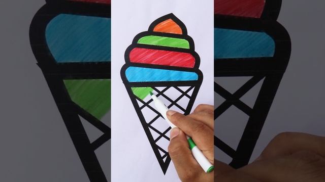 Ice Cream and Marker Pencil Coloring #icecream смотреть онлайн