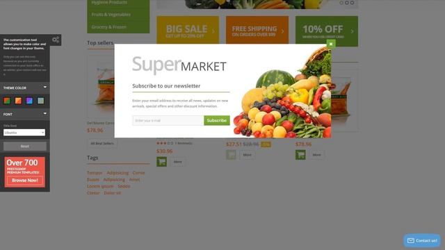 Supermarket PrestaShop Theme by RockThemes Website Template - 54022 смотреть онлайн