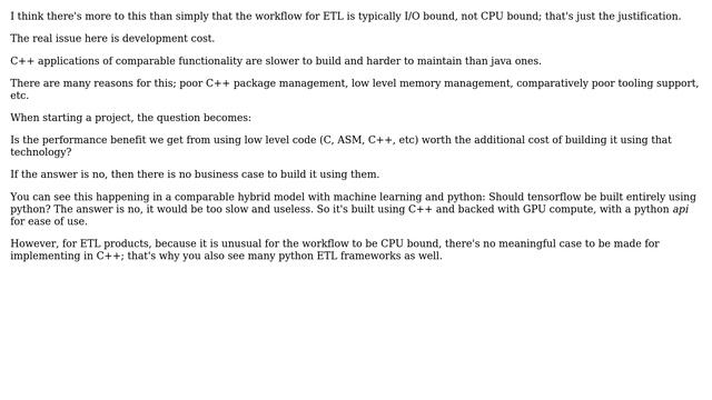 If C++ is generally faster than java, why most data analysis / ETL tools are developed in java? смотреть онлайн