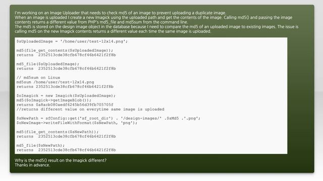 PHP - New Imagick changes md5() of an image смотреть онлайн