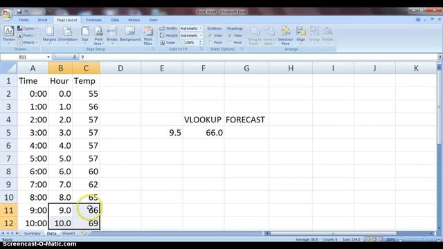 Excel Tutorial: Using VLOOKUP and FORECAST to Look Up and Interpolate Values in a Table смотреть онлайн