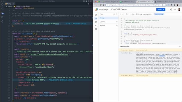 Use ChatGPT in Google Apps Script смотреть онлайн