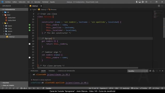 Aprogramar con JavaScript - 140 Metodos setters y getters смотреть онлайн