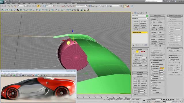 Урок 12-3. 3ds max урок. Моделим концептуальный Bugatti. Часть 3. смотреть онлайн